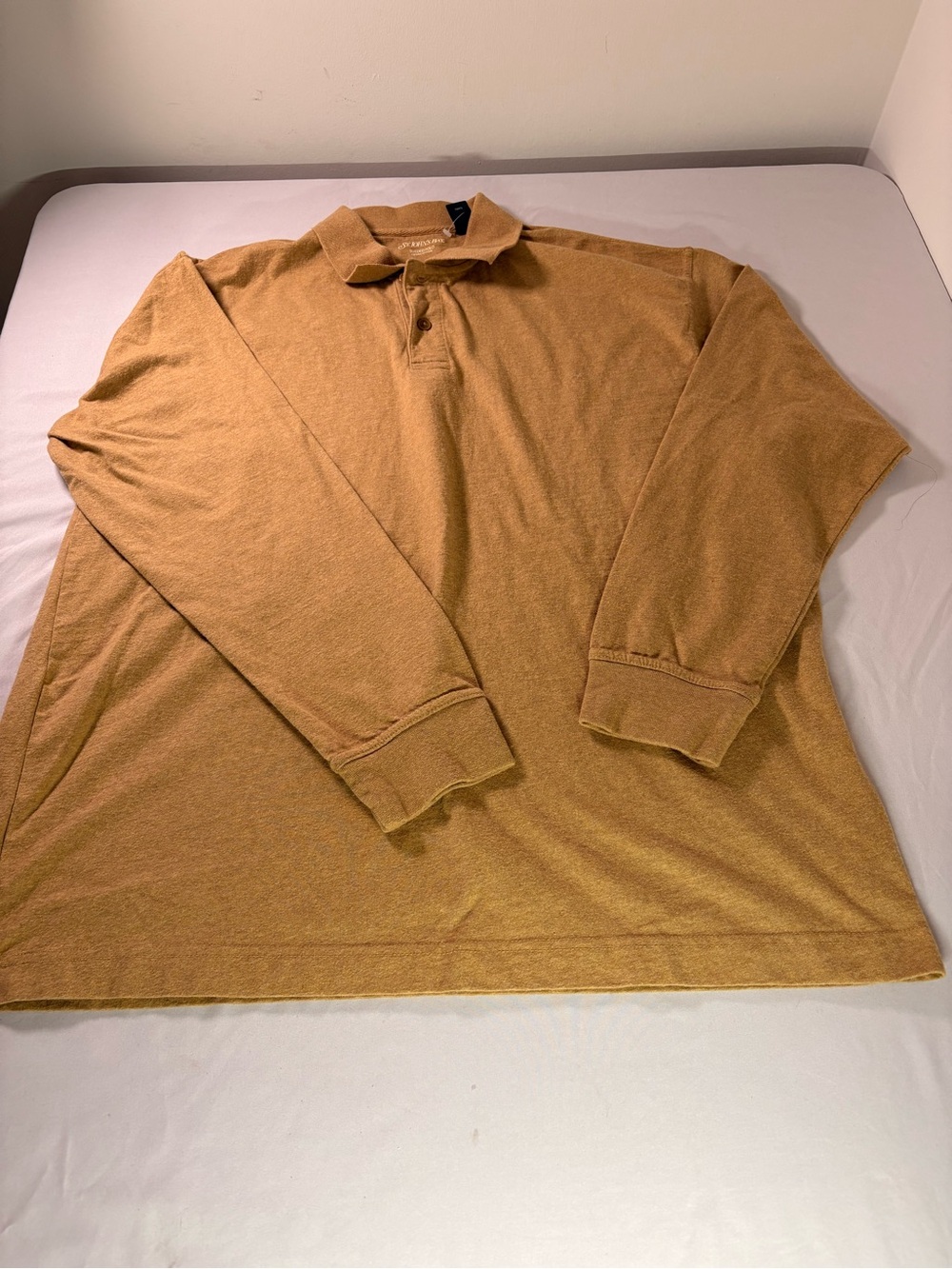 Men's Long-Sleeve Polo Shirt in Mustard